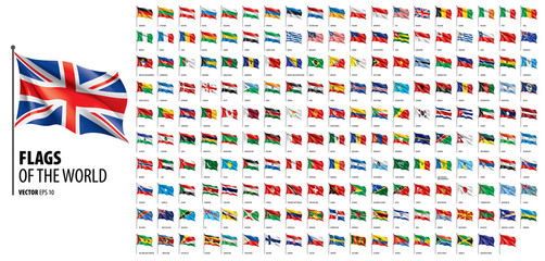 National flags of the countries. Vector illustration on white background - obrazy, fototapety, plakaty
