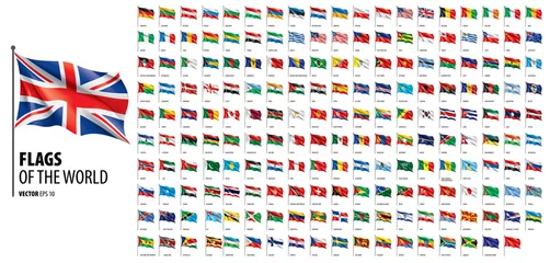  National flags of the countries. Vector illustration on white background © butenkow