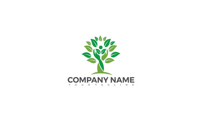 People Tree Vector Logo Template 