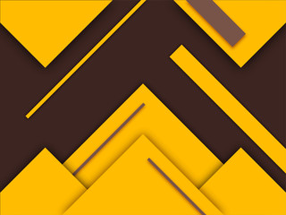 Yellow and brown paper geometric abstract background.
