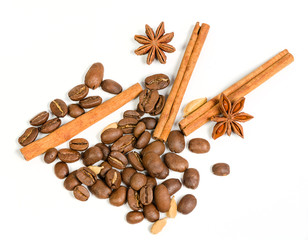 coffee bean with different spices
