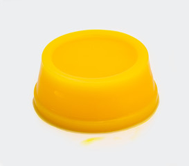 Orange pudding on white background (clipping path included)