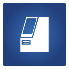 ATM, automated teller machine in blue background
