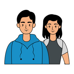 young lovers couple avatars characters