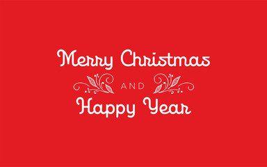 Elegant Merry Christmas and Happy New Year Card Design. Happy Holiday Card. Greeting Card