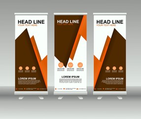 Roll up banner stand. Modern vertical flag Banner template design with abstract background can be used for Annual Report, Cover, Flyer, Magazine, Presentation, Poster, Web banner, Website