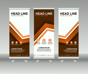 Roll up banner stand. Modern vertical flag Banner template design with abstract background can be used for Annual Report, Cover, Flyer, Magazine, Presentation, Poster, Web banner, Website