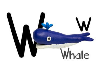 Cartoon characters, Whale isolated on white background.