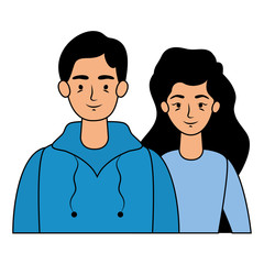 young lovers couple avatars characters