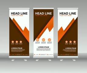 Roll up banner stand. Modern vertical flag Banner template design with abstract background can be used for Annual Report, Cover, Flyer, Magazine, Presentation, Poster, Web banner, Website