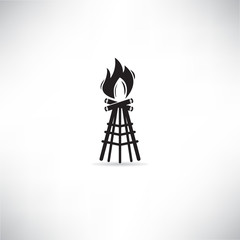 campfire, bonfire, sos fire vector illustration