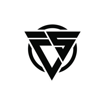 CS SC FCS Triangle Logo Circle Monogram Design Vector Super Hero Concept