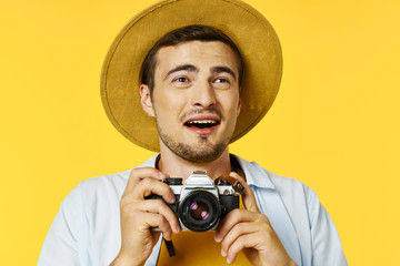 young man with a camera