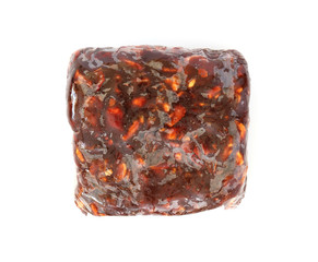 Fresh Tamarind pulp fruits isolated on white background.