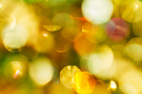 Gold Blurred Background. Scales And Circles. Bokeh