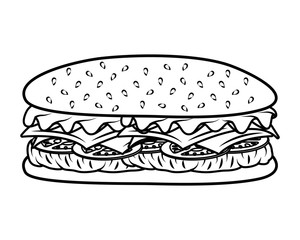 delicious burger fast food icon