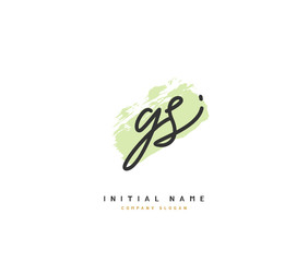 G S GS Beauty vector initial logo, handwriting logo of initial signature, wedding, fashion, jewerly, boutique, floral and botanical with creative template for any company or business.