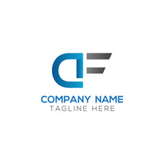 Fototapeta premium Initial DF or AF Letter Logo With Creative Modern Business Typography Vector Template. Creative Letter DF or AF Logo Vector.