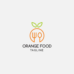 Orange Logo Food Vector Design Template .