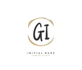 G I GI Beauty vector initial logo, handwriting logo of initial signature, wedding, fashion, jewerly, boutique, floral and botanical with creative template for any company or business.