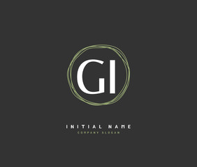 G I GI Beauty vector initial logo, handwriting logo of initial signature, wedding, fashion, jewerly, boutique, floral and botanical with creative template for any company or business.