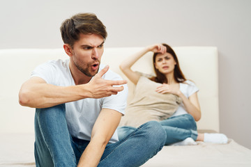 young couple watching tv