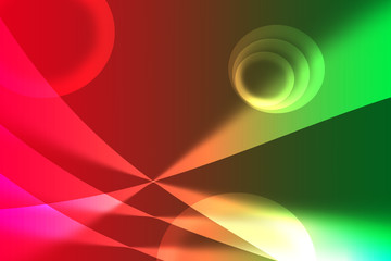 Abstract background of curved lines in Red and Green colors