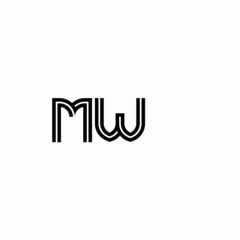 Initial outline letter MW style template