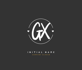G X GX Beauty vector initial logo, handwriting logo of initial signature, wedding, fashion, jewerly, boutique, floral and botanical with creative template for any company or business.