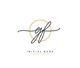 G F GF Beauty vector initial logo, handwriting logo of initial signature, wedding, fashion, jewerly, boutique, floral and botanical with creative template for any company or business.