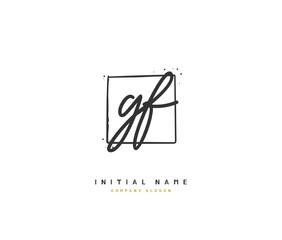 G F GF Beauty vector initial logo, handwriting logo of initial signature, wedding, fashion, jewerly, boutique, floral and botanical with creative template for any company or business.
