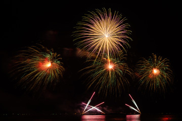 Firework in dark sky background