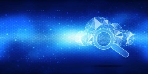 cloud search concept 2d illustration