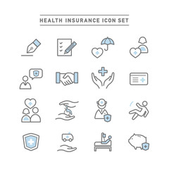 HEALTH INSURANCE ICON SET