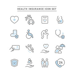 HEALTH INSURANCE ICON SET