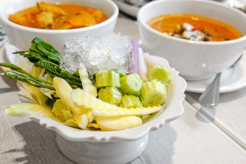 Side dishes vegetable eat with thai curry