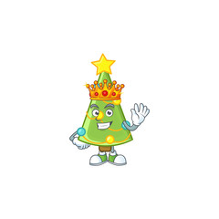 King of christmas tree decoration on cartoon mascot style design - 307307333
