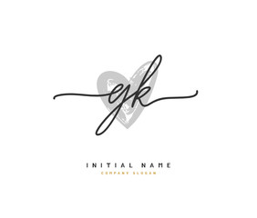 G K GK Beauty vector initial logo, handwriting logo of initial signature, wedding, fashion, jewerly, boutique, floral and botanical with creative template for any company or business.