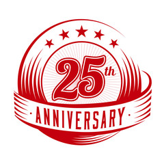 25 years anniversary design template. 25th logo. Vector and illustration.