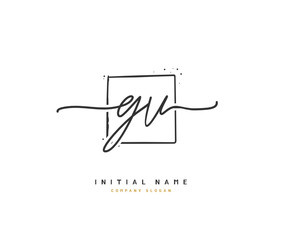 G V GV Beauty vector initial logo, handwriting logo of initial signature, wedding, fashion, jewerly, boutique, floral and botanical with creative template for any company or business.