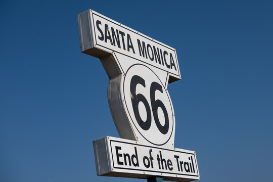 End Of Route 66 Sign Post In Santa Monica 