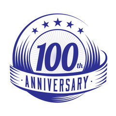 100 years anniversary design template. 100th logo. Vector and illustration.