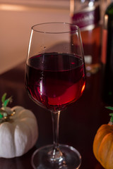 Red wine in a glass.