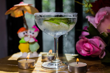 a glass of cocktail