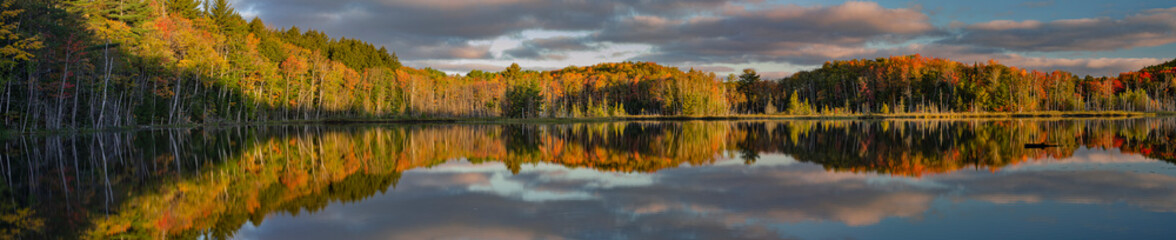 548-125 Council Lake Sunrise Autumn Shore Pano