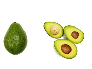avocados isolated on white background