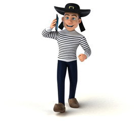 Fun 3d cartoon breton character