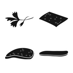 Vector illustration of breakfast and ingredient symbol. Set of breakfast and sandwich stock symbol for web.