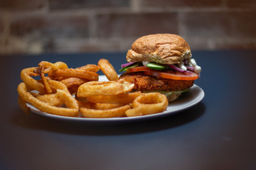 burger and french fries
