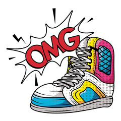 tennis sport shoes pop art style